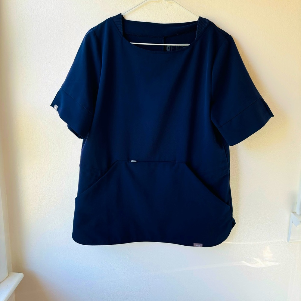 Figs Navy Blue Short Sleeve Top
